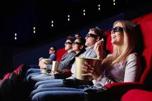watching a 3d movie