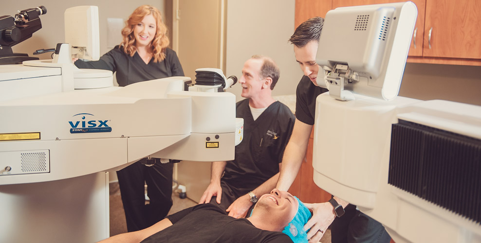 Doctors and a Patient on Eye Surgery.